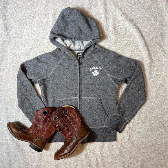 Roots Salt & Pepper Zip Up Hoodie Whistler Logo Canada - Picture 3 of 10